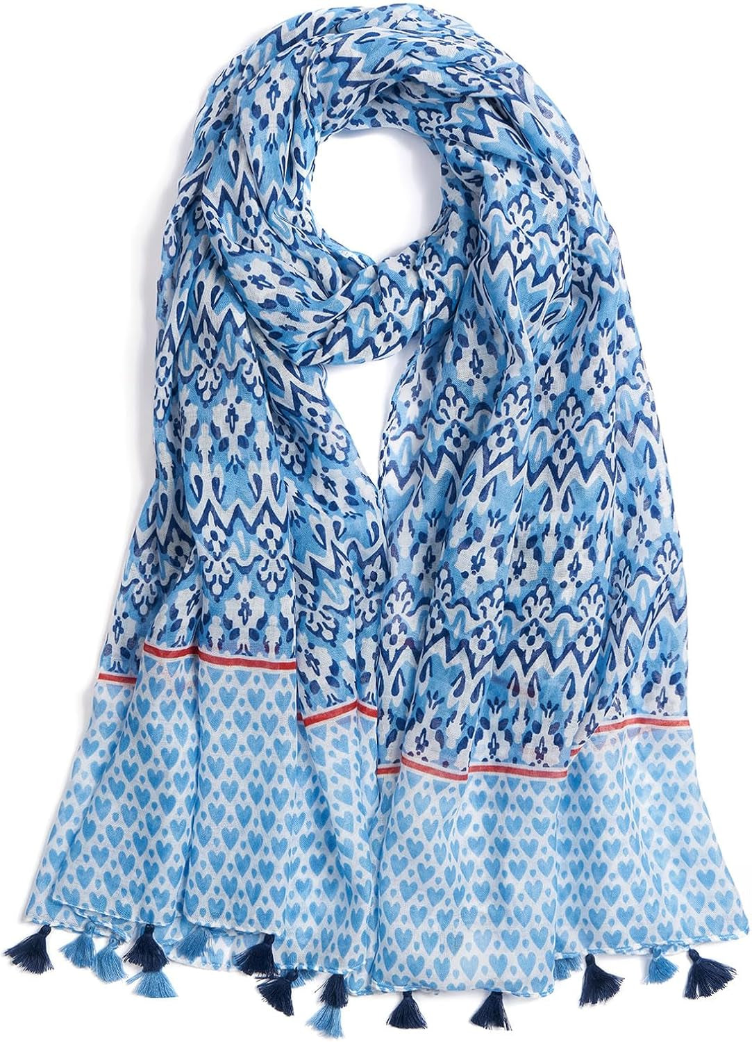 Scarf for Women Lightweight Soft Floral Leopard Printed Scarves Fall Winter Fashion Shawl Wrap with Fringe