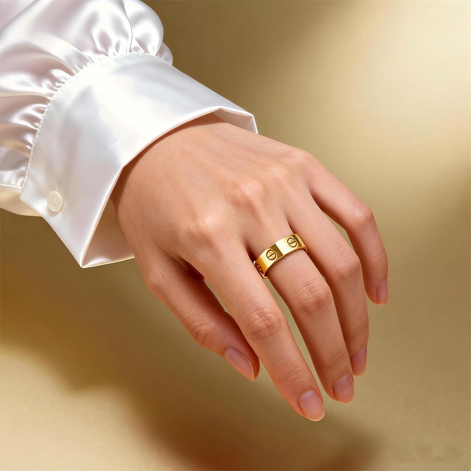 Gold love ring presented as elegant gift in premium packaging