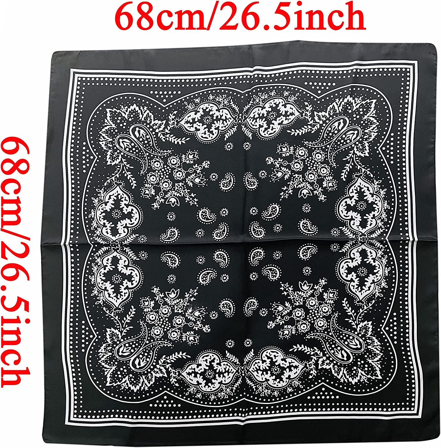 4Pcs Silk Feeling Scarf Square Satin Head Scarf for Women Neck Hair Scarves Wraps Headscarf Hair Bandanas Night Sleeping Wrapping, 26.5×26.5 Inches