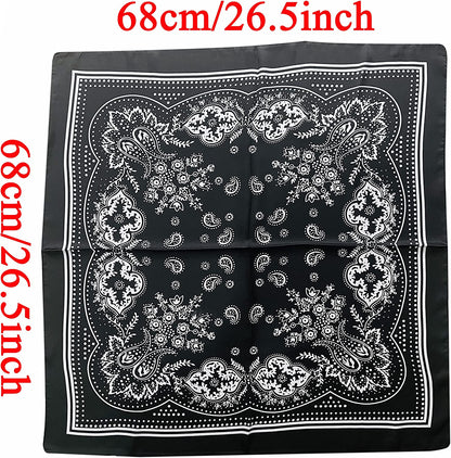 4Pcs Silk Feeling Scarf Square Satin Head Scarf for Women Neck Hair Scarves Wraps Headscarf Hair Bandanas Night Sleeping Wrapping, 26.5×26.5 Inches