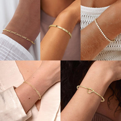 Style E gold plated stackable bangle bracelet