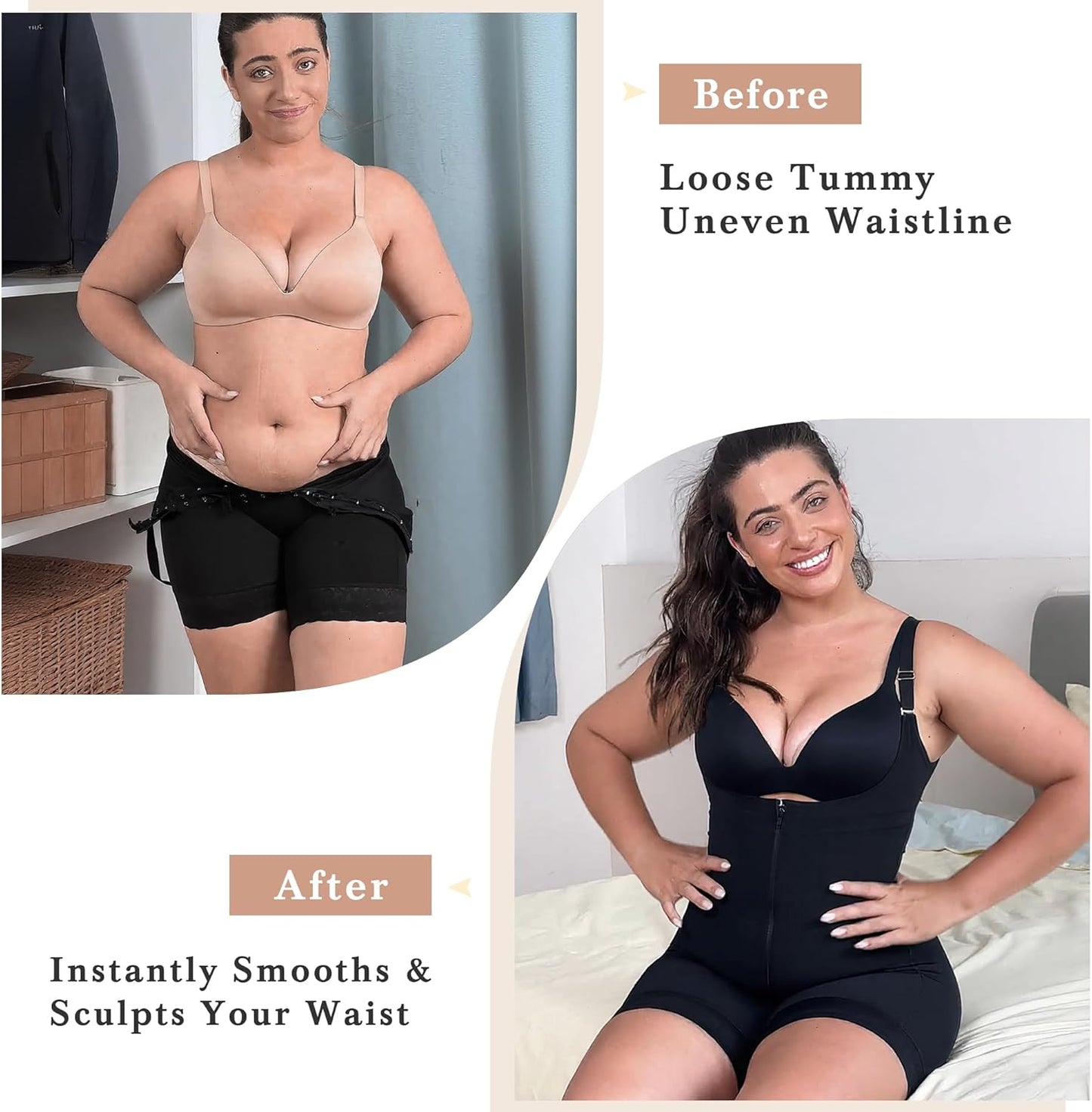 Tummy control body shaper bodysuit shaping technology