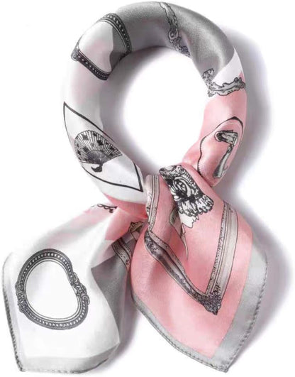 ANDANTINO 100% Mulberry Silk Square Scarf for Hair-25.6" X25.6'' Women Men Natural Silk Neckerchief Digital Printed Headscarf