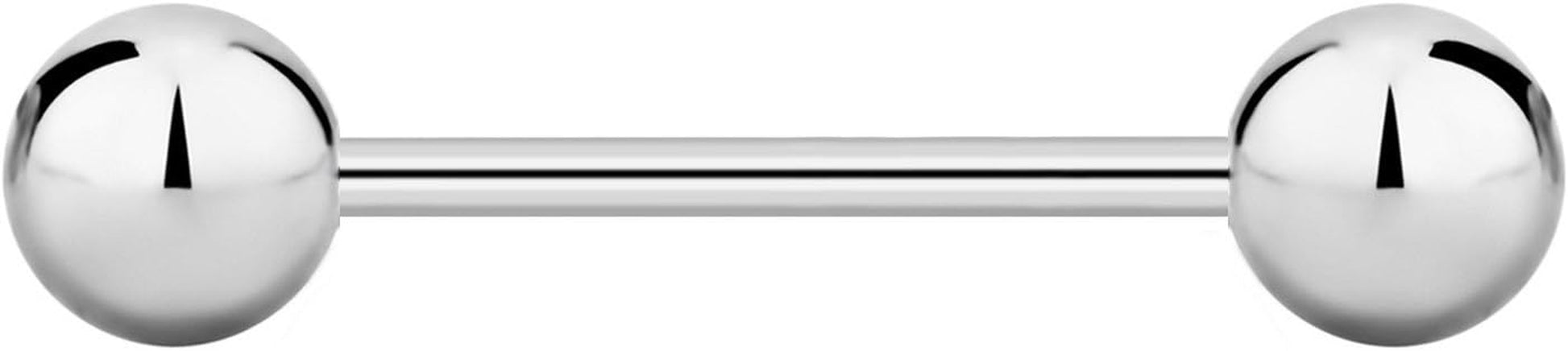 Forbidden Body Jewelry Nipple Barbell, Nipple Bars, Silver Nipplerings Piercing Surgical Steel 8G - 18G Straight Barbell Body Jewelry (Sold Individually)