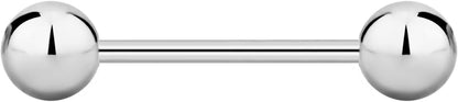 Forbidden Body Jewelry Nipple Barbell, Nipple Bars, Silver Nipplerings Piercing Surgical Steel 8G - 18G Straight Barbell Body Jewelry (Sold Individually)