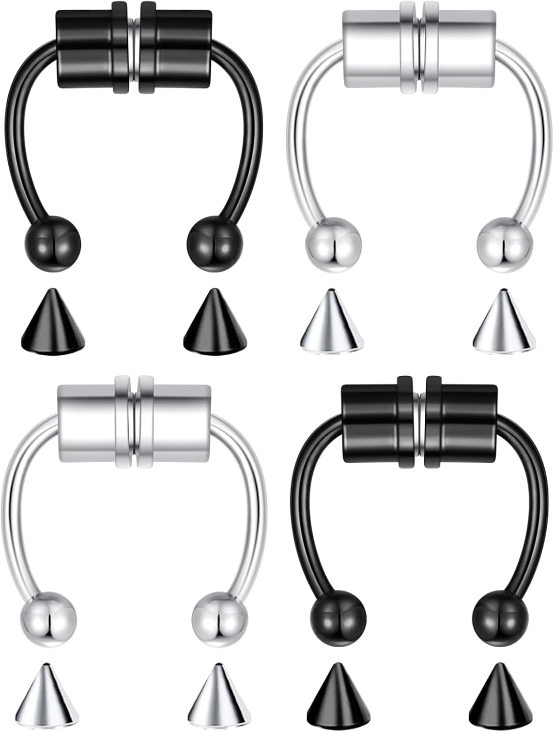 1-16Pcs 16G 18G 20G 22G Nose Rings Hoops Nose Piercings Fake Nose Ring Fake Septum Nose Ring Fake Lip Rings Fake Septum Piercing Fake Nose Piercing Fake Nose Hoop Faux Nose Rings Clip on Nose Cuffs Nose Piercing Jewelry Nose Rings for Women Men Nose Hoops