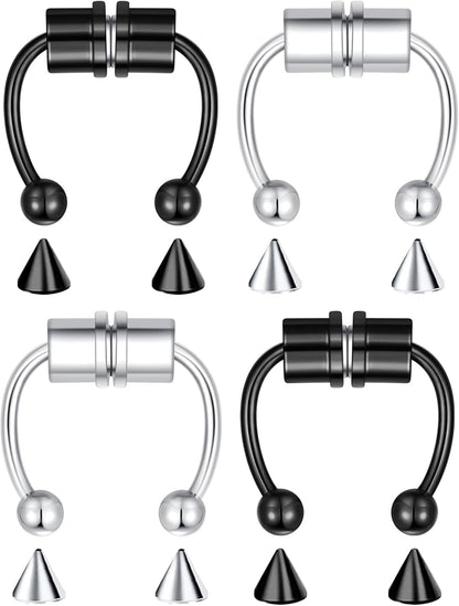 1-16Pcs 16G 18G 20G 22G Nose Rings Hoops Nose Piercings Fake Nose Ring Fake Septum Nose Ring Fake Lip Rings Fake Septum Piercing Fake Nose Piercing Fake Nose Hoop Faux Nose Rings Clip on Nose Cuffs Nose Piercing Jewelry Nose Rings for Women Men Nose Hoops