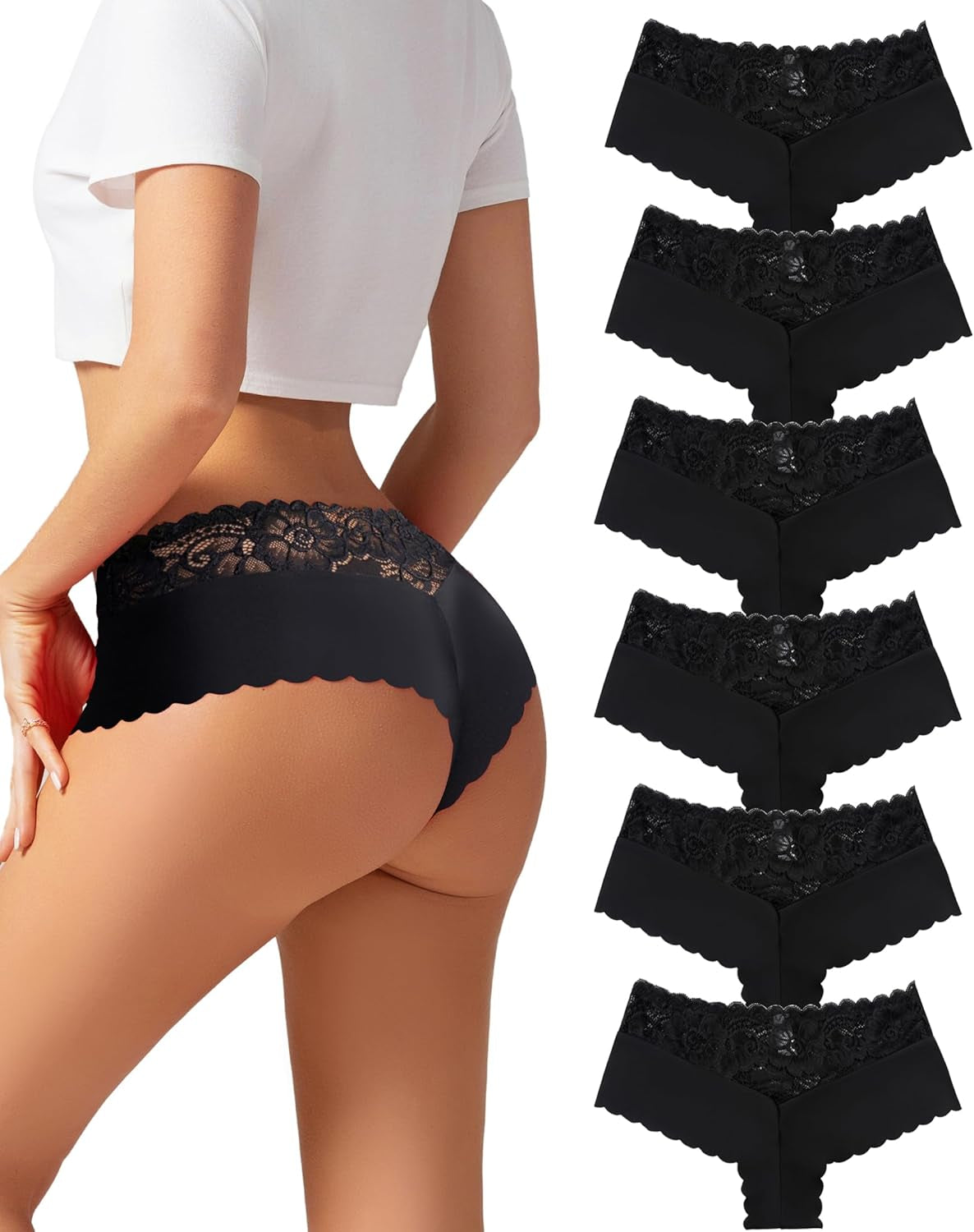 PENUUP cheeky panties with lace overlay and comfortable waistband