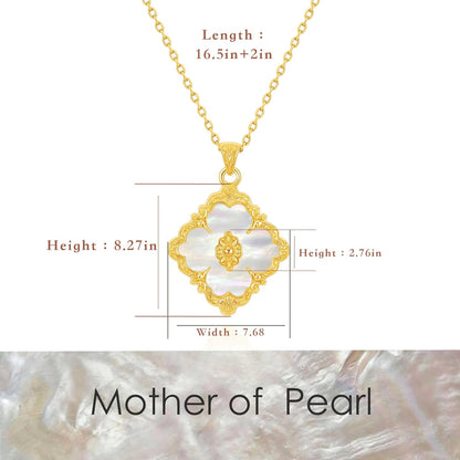 Gold Clover Necklace for Women ，Dainty 14K Gold Plated Pendant Necklace Colorful Clover Pendant Lucky Necklaces for Women Jewelry