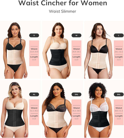 LODAY segmented waist trainer sizing chart for women