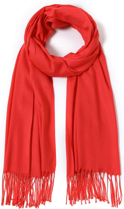 Cindy & Wendy Pashmina Shawls and Wraps Large Scarfs for Women Wedding Party Bridal Long Fashion Solid Shawl Wrap Fringes