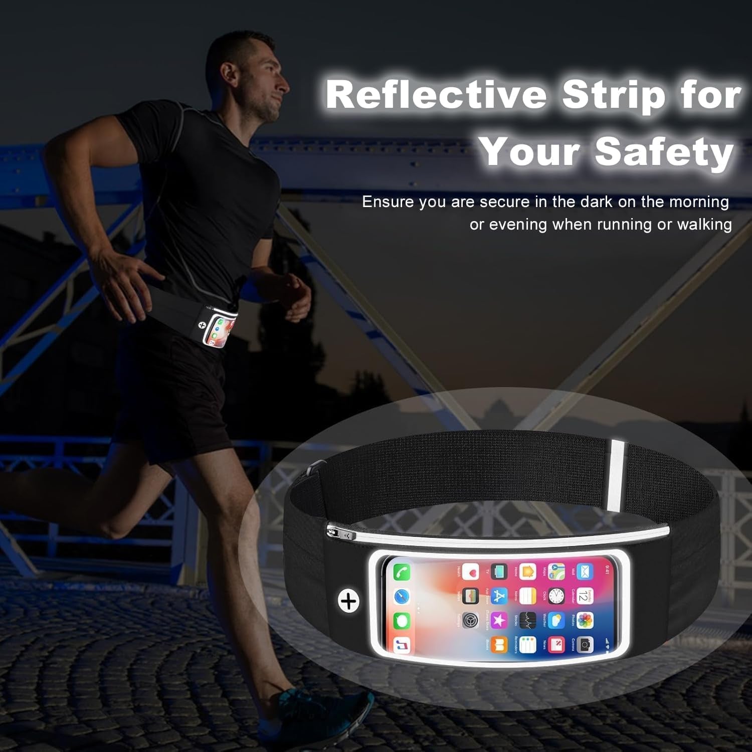 Waist pack with touchscreen window demonstrating easy device operation