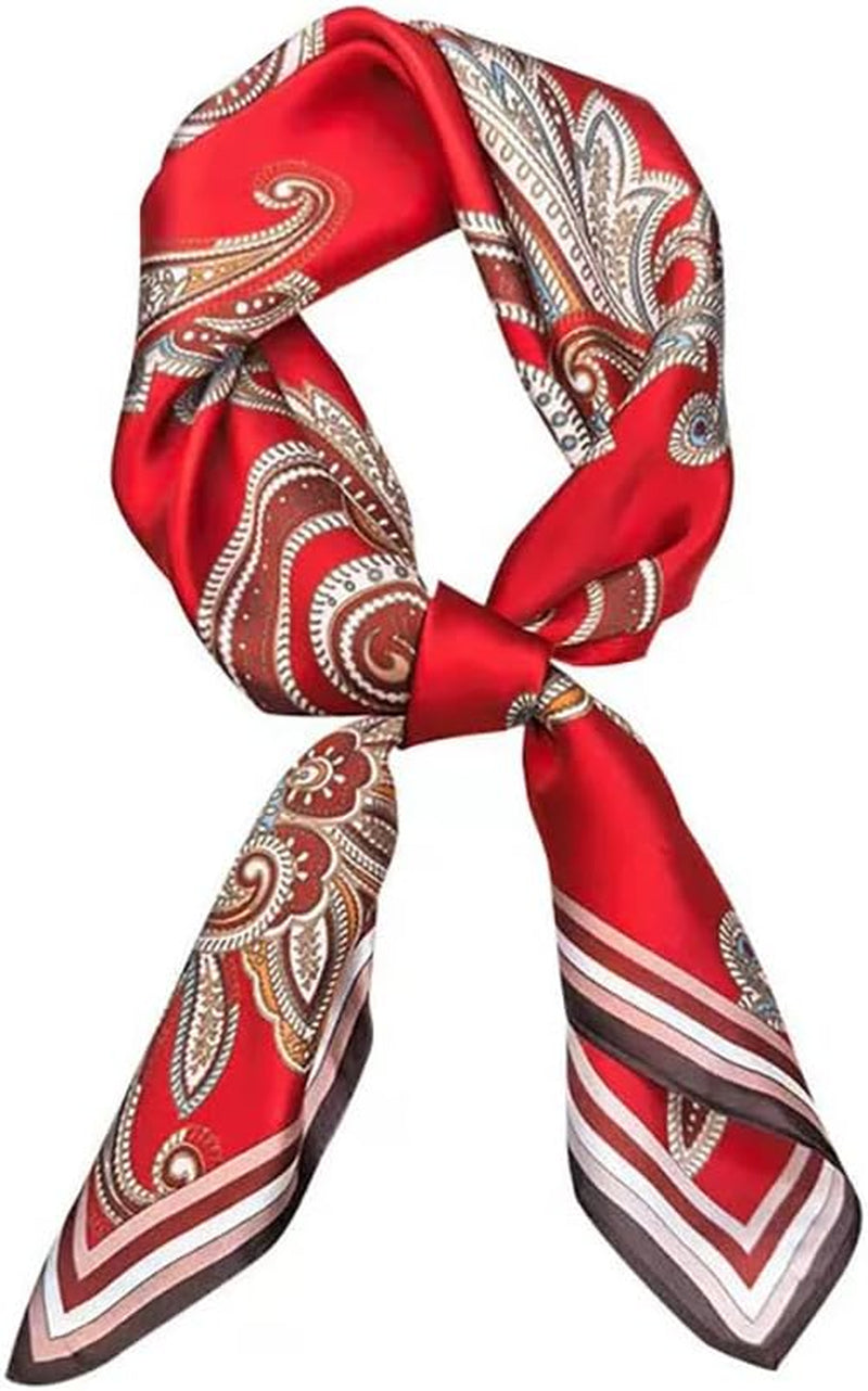 ANDANTINO 100% Mulberry Silk Square Scarf for Hair-25.6" X25.6'' Women Men Natural Silk Neckerchief Digital Printed Headscarf