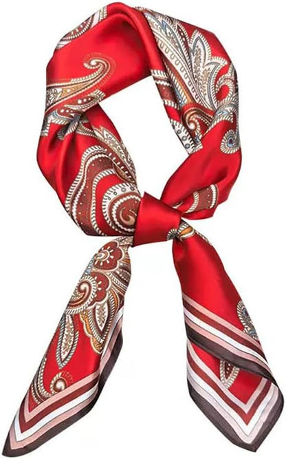 ANDANTINO 100% Mulberry Silk Square Scarf for Hair-25.6" X25.6'' Women Men Natural Silk Neckerchief Digital Printed Headscarf