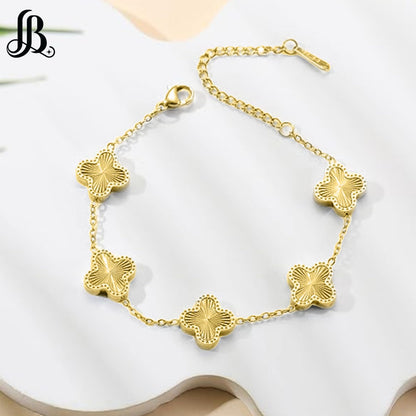 Lucky Clover Bracelet for Women | Designer Gold Clover Bracelets | Lovely Jewelry Gift