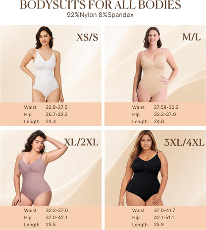 Womens v-neck sleeveless bodysuit shapewear back detail