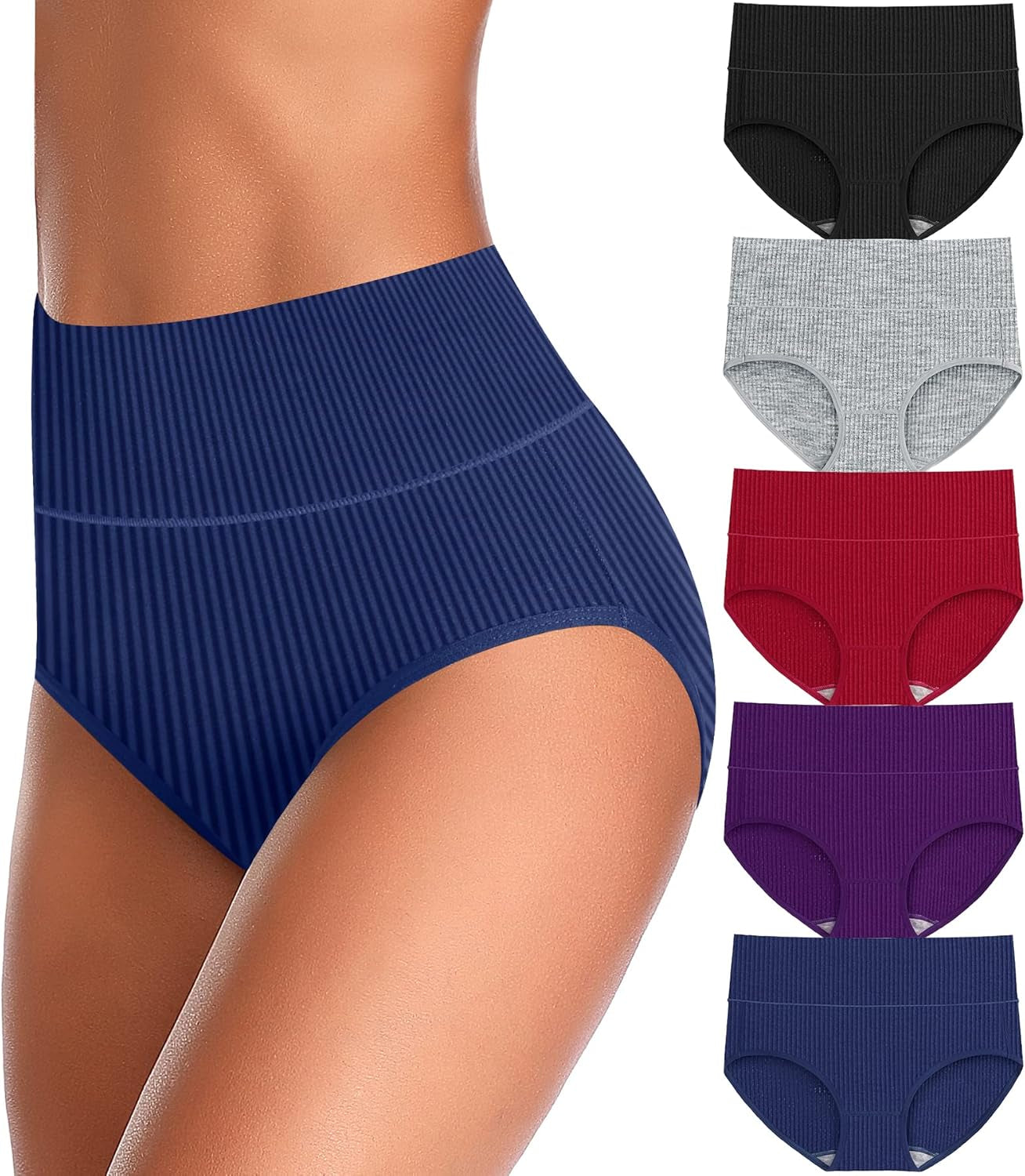 UMMISS high waisted tummy control panties in cotton fabric front view