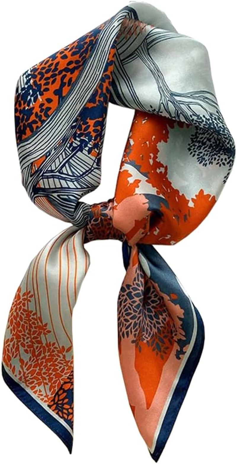ANDANTINO 100% Mulberry Silk Square Scarf for Hair-25.6" X25.6'' Women Men Natural Silk Neckerchief Digital Printed Headscarf