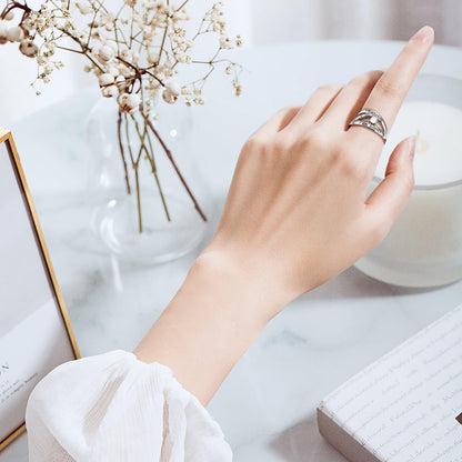 DAOCHONG 925 Sterling Silver I Am Enough I Am Worthy I Am Strong I Am Loved Ring for Women