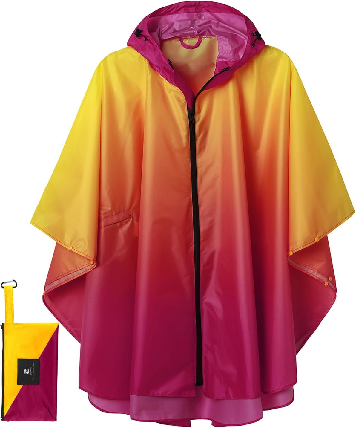 Saphirose Unisex Rain Poncho Waterproof Raincoat Hooded for Adults Women with Pockets