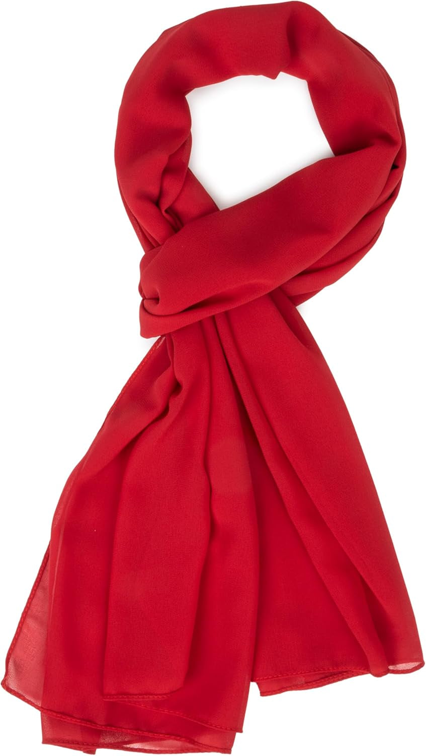 Women Lightweight Chiffon Scarf Breathable Solid Color Long Fashion Scarves Sun-Proof Shawls Wrap