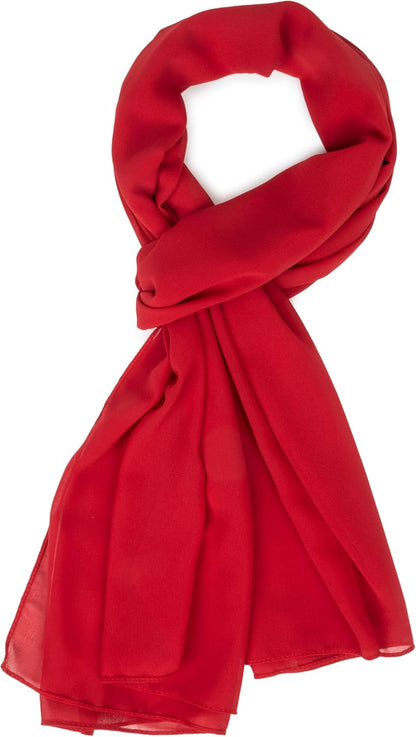 Women Lightweight Chiffon Scarf Breathable Solid Color Long Fashion Scarves Sun-Proof Shawls Wrap