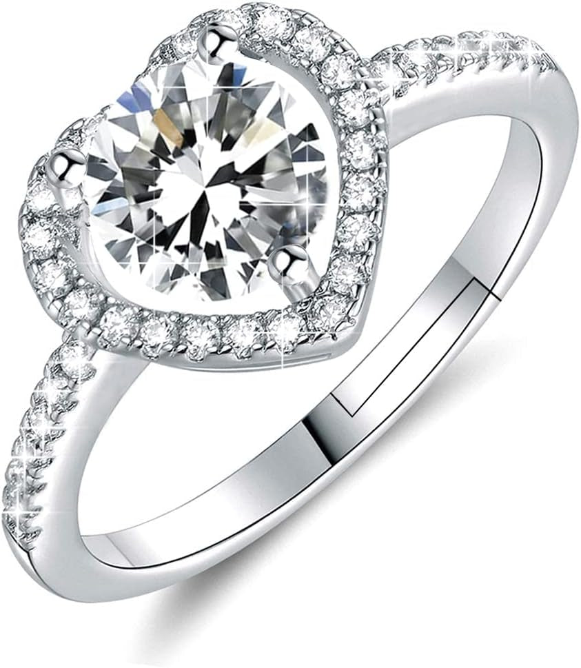 M&Ostyle 925 silver moissanite adjustable engagement ring