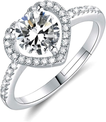 M&Ostyle 925 silver moissanite adjustable engagement ring