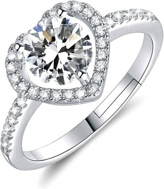 M&Ostyle 925 silver moissanite adjustable engagement ring
