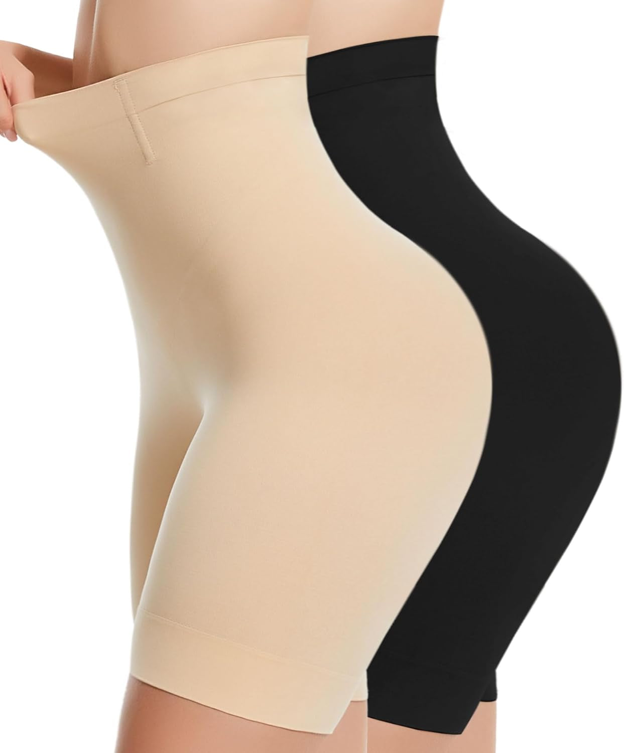 Sellto tummy control girdle shorts on dress form showing smooth effect