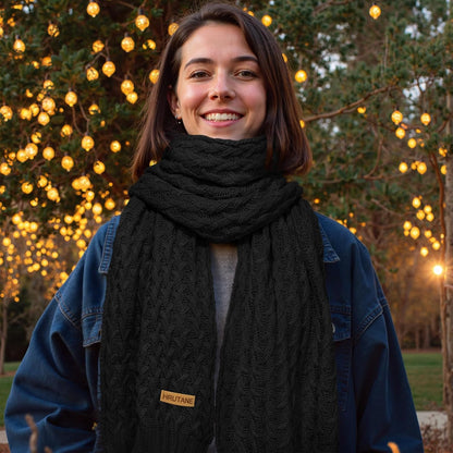 Winter Scarf for Women, Chunky Ribbed Knit Soft Long Wrap Cold Weather Stocking Stuffers Thick Warm Large Scarves