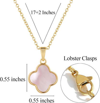Clover Pendant Necklace for Women Four Leaf Clover Necklace for Women 18K Gold Plated