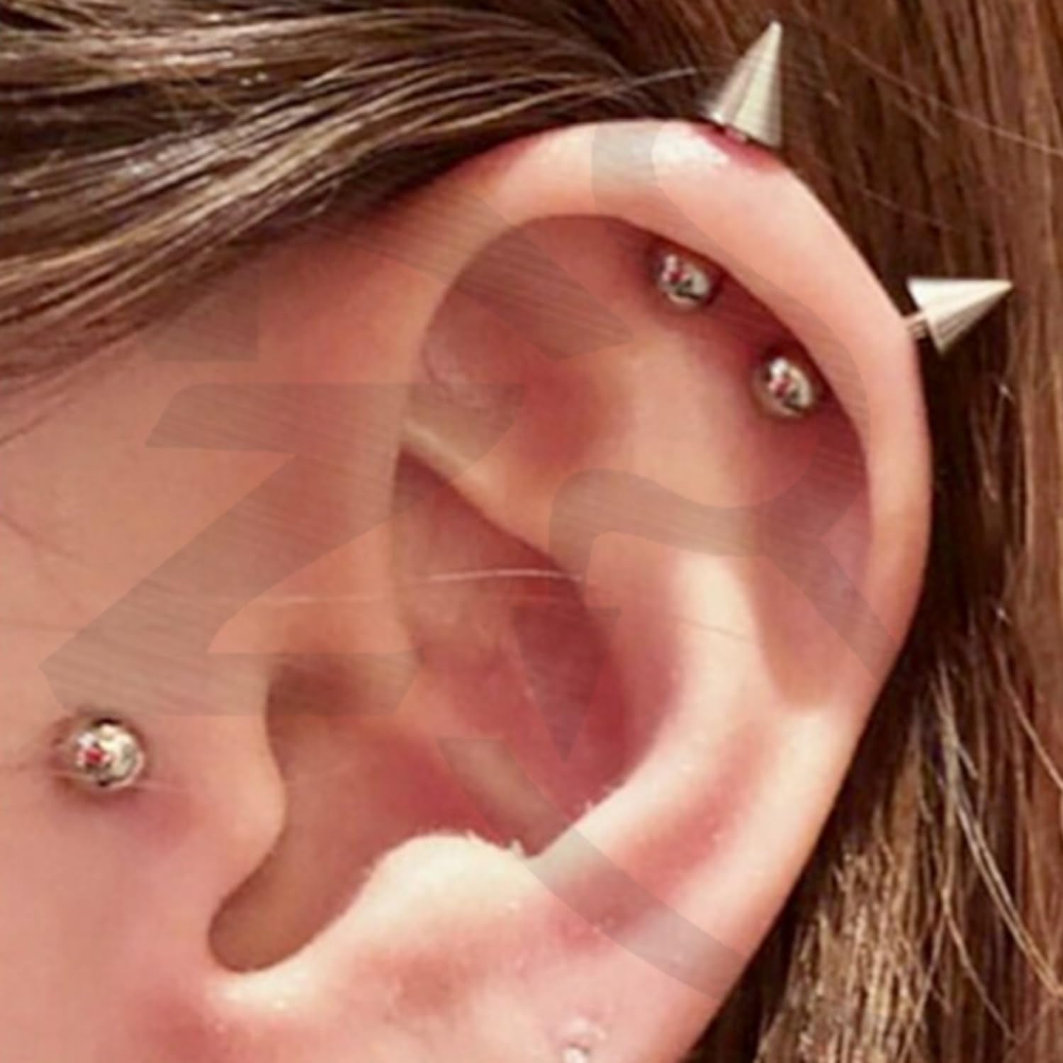 ZS 20G Spike Nose Rings Studs, 18G Stainless Steel Spike Stud Earrings, 16G Septum Lip Rings Cartilage Tragus Helix Piercing for Women Men