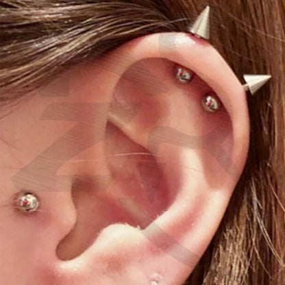 ZS 20G Spike Nose Rings Studs, 18G Stainless Steel Spike Stud Earrings, 16G Septum Lip Rings Cartilage Tragus Helix Piercing for Women Men