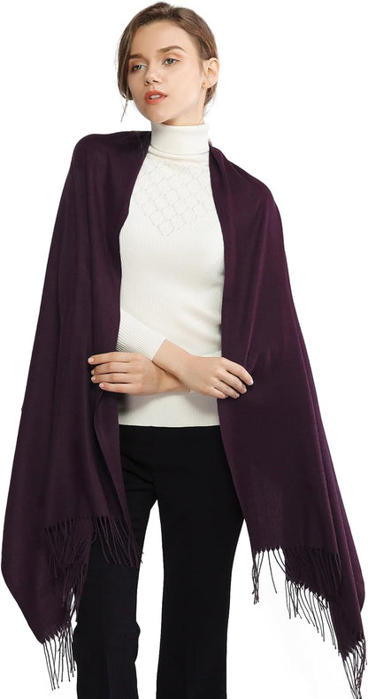 RIIQIICHY Women'S Scarf Pashmina Shawls and Wraps for Evening Dress Bridesmaid Wedding Bridal Winter Warm Long Large Scarves