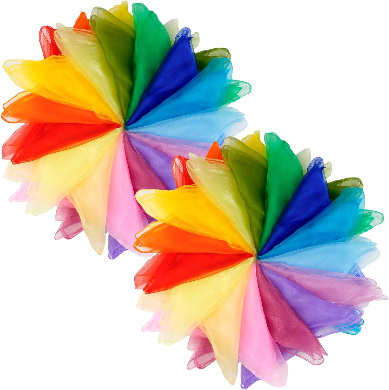 Scarves for Kids Play, 24 Inch Juggling Scarves, 15/30/45 Pcs Available, Play Scarve for Toddlers, Dance, Magic Tricks