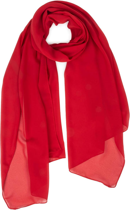 Women Lightweight Chiffon Scarf Breathable Solid Color Long Fashion Scarves Sun-Proof Shawls Wrap