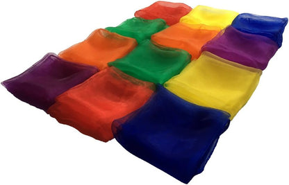 AIVIAI Dance Scarves Music Scarves for Children Movement and Juggling 12Pcs