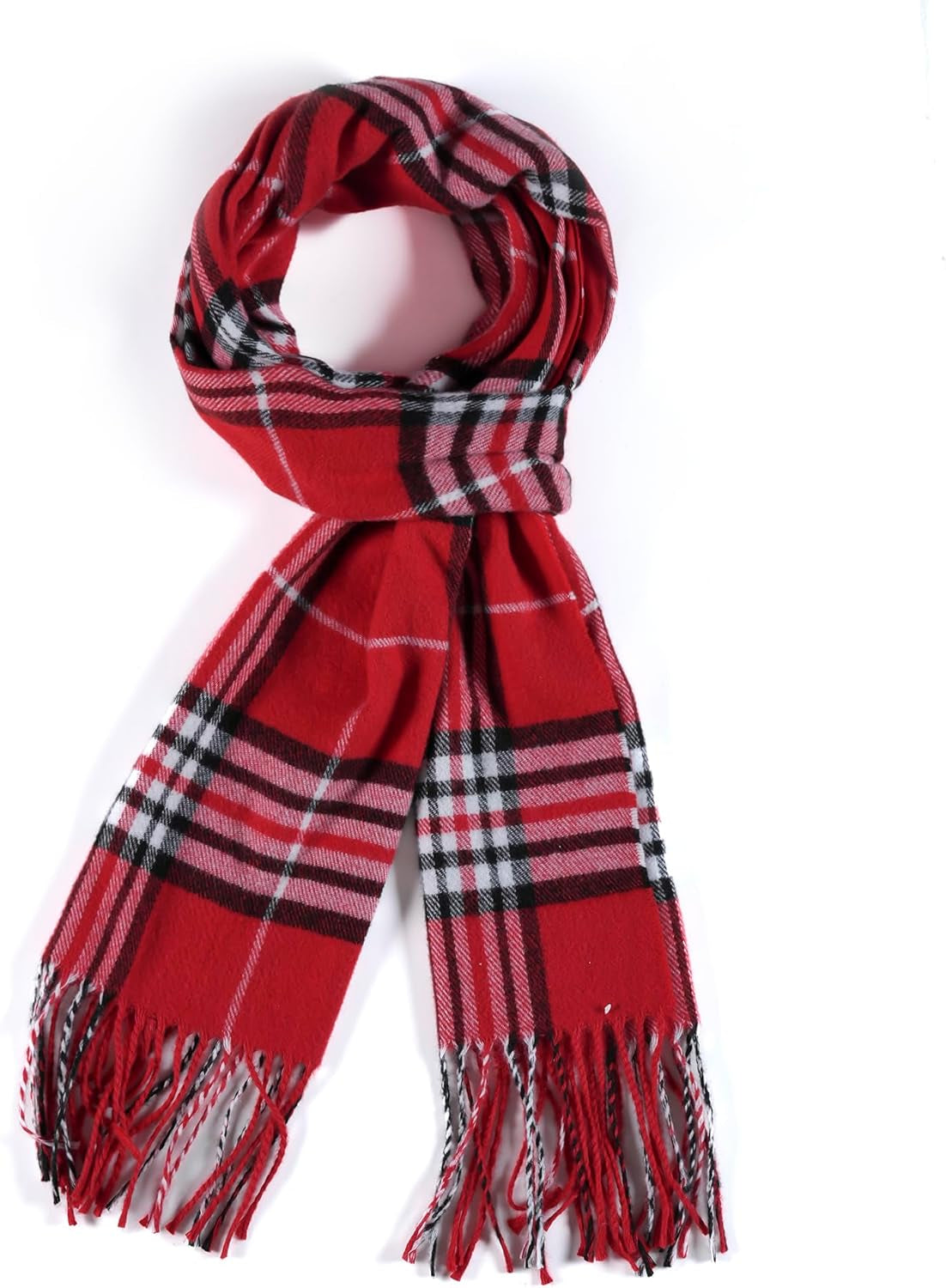 Plaid Scarf for Women Men, Lightweight Classic Tartan Tassel Scarves Fashion Warm Winter Chunky Scarf Cold Weather