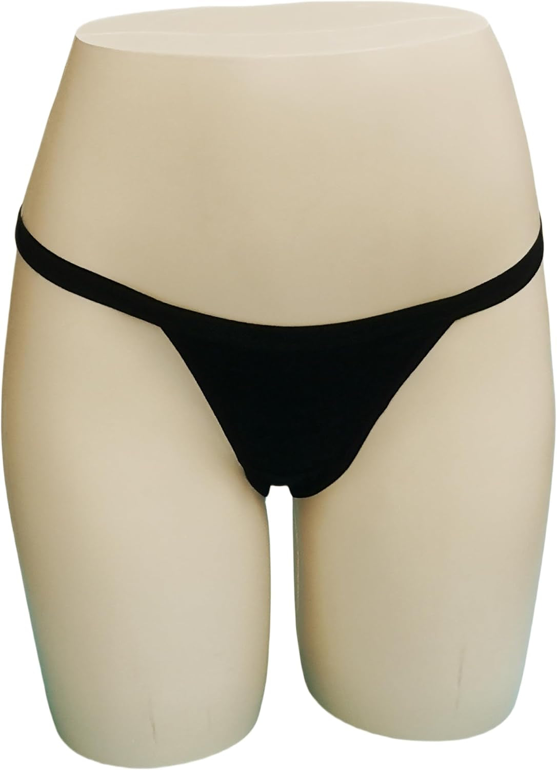 Model wearing multicolored cotton thong from back view