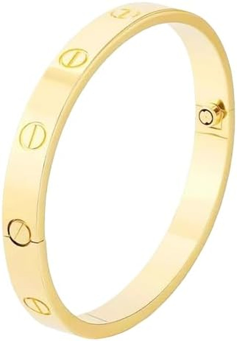 Gold plated love bangle bracelet for women
