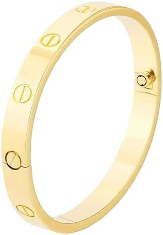 Love Bangle for Women Plated Stainless Steel Gold Bracelet Best Gifts for Women
