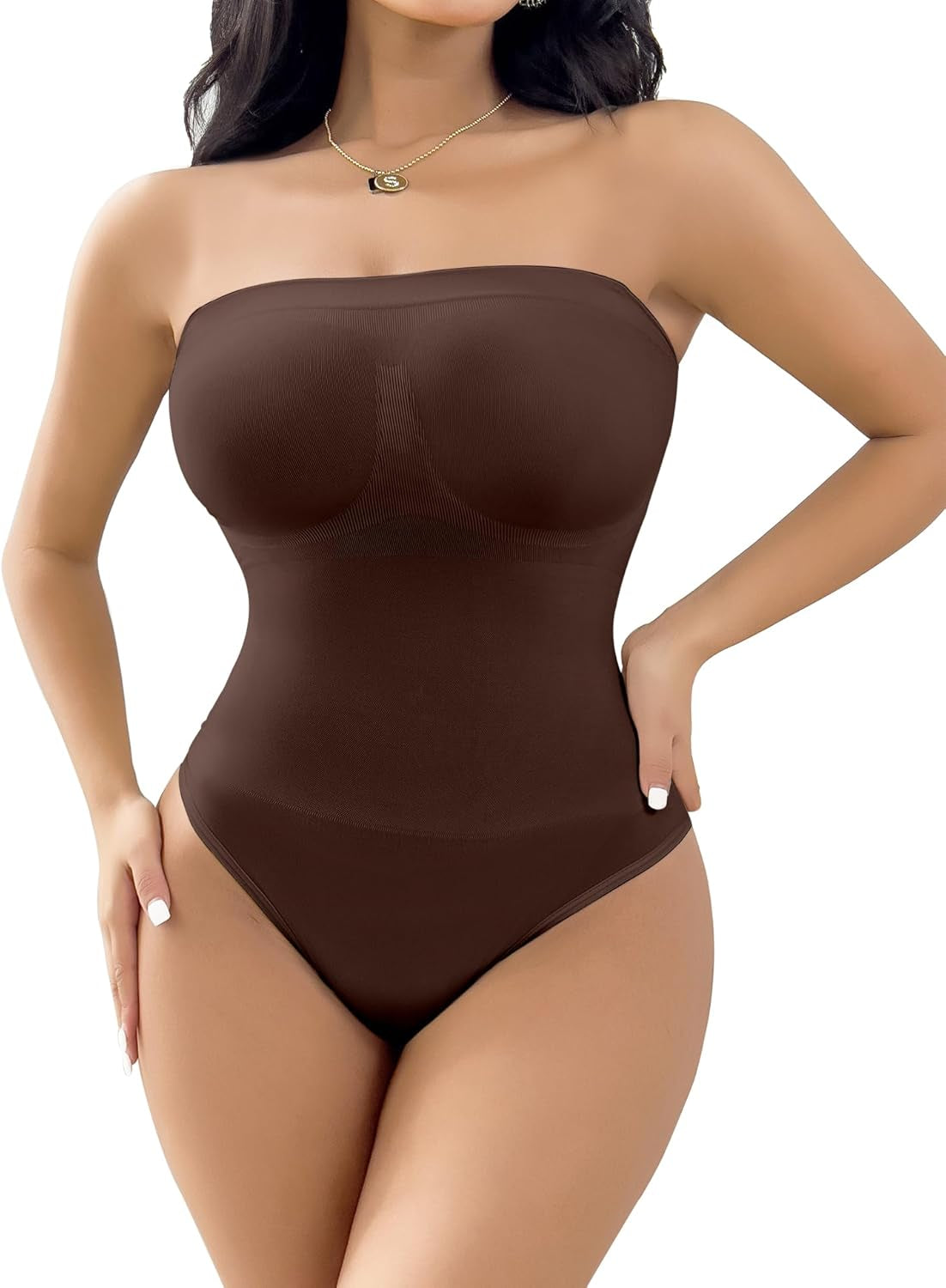 Tummy control seamless bodysuit with shaping panels