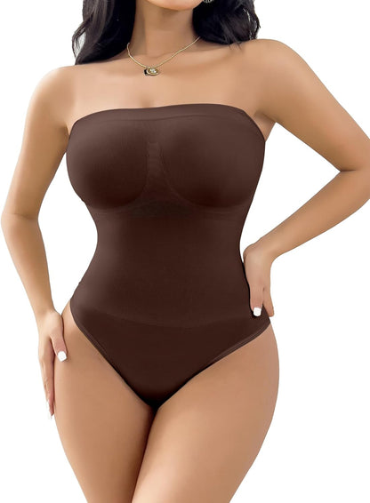 Tummy control seamless bodysuit with shaping panels