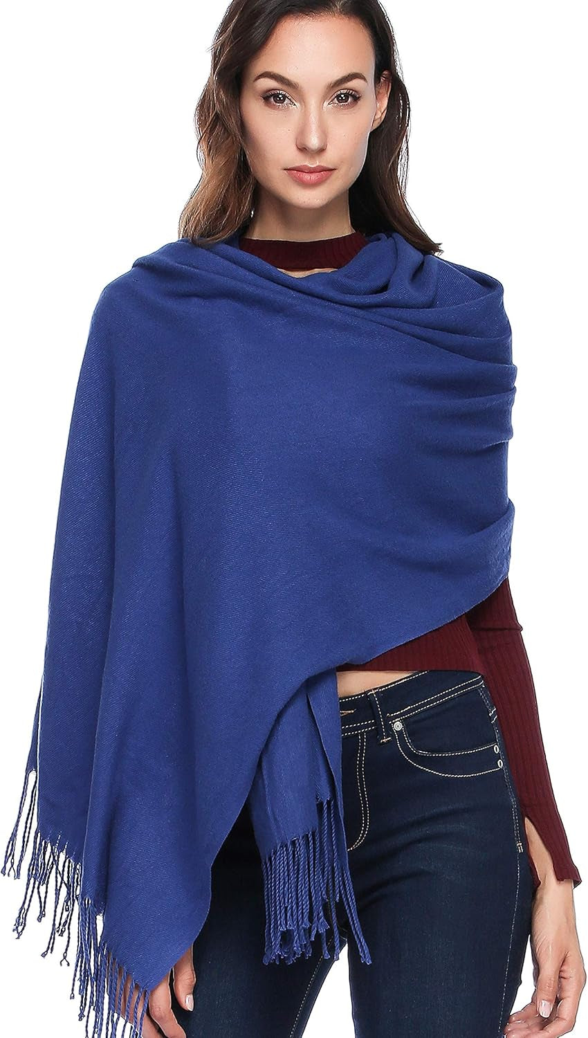 HOYAYO Extra Large Thick Pashmina Shawl Wraps - Wool Soft Winter Warm Scarves Travel Blanket for Women