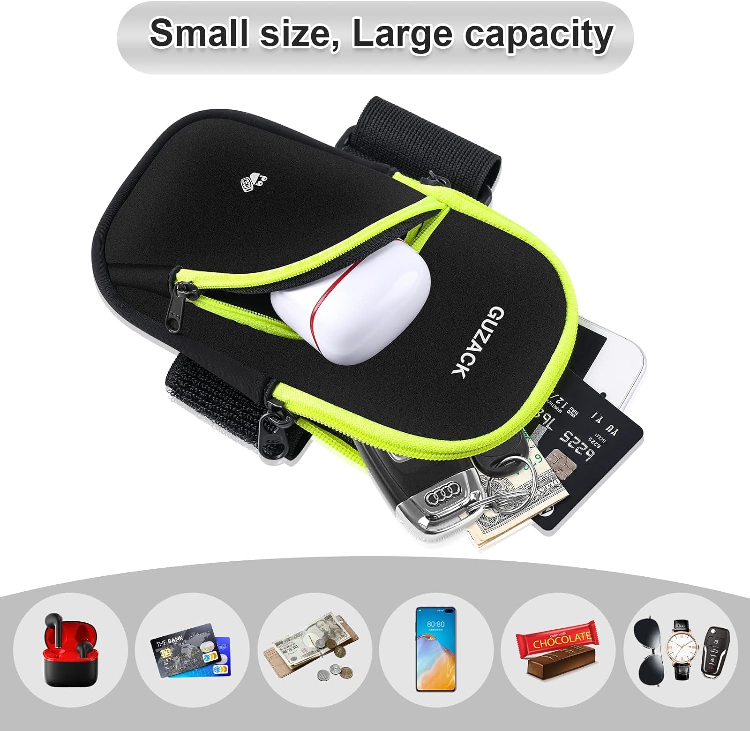 iPhone 15 Pro Max fitted in adjustable running phone holder