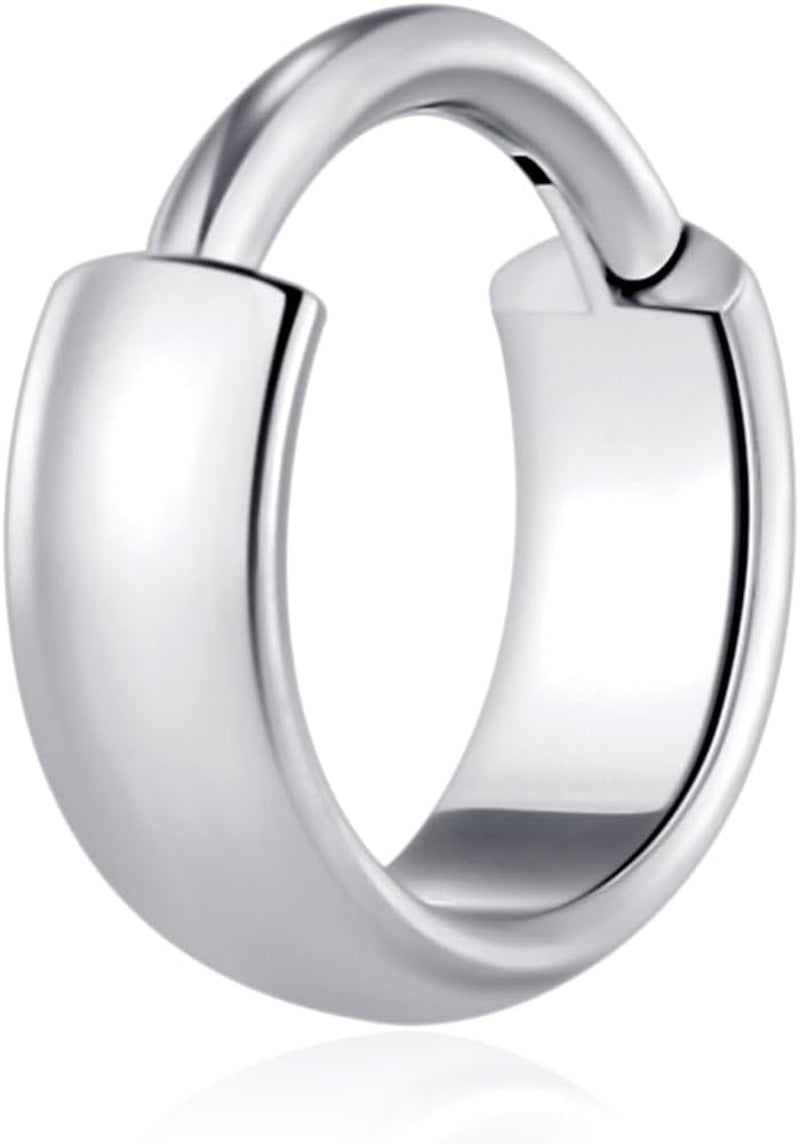 Chain Link Septum Rings: 16G 8Mm Nose Helix Cartilage Daith Tragus Earring Piercing Ring Hoop, Surgical Steel Nose Ear Clicker Rings Piercing Jewelry for Women Men