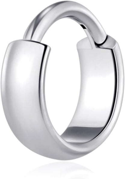 Chain Link Septum Rings: 16G 8Mm Nose Helix Cartilage Daith Tragus Earring Piercing Ring Hoop, Surgical Steel Nose Ear Clicker Rings Piercing Jewelry for Women Men