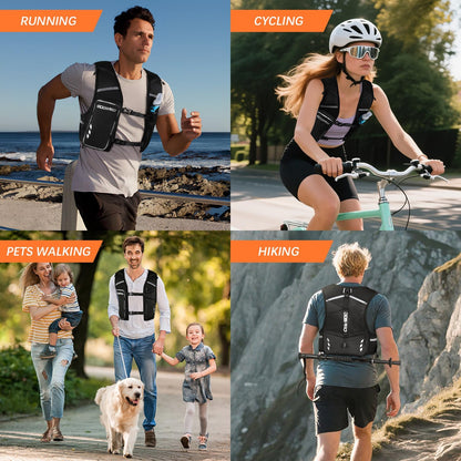 Breathable running vest showing ventilation holes design