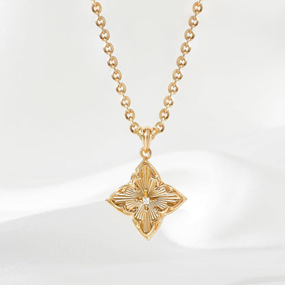 LOYATA Clover Necklace-Dainty Four Leaf Clover Necklace for Women 14K Real Gold Plated Non Tarnish Pendant Necklaces for Women Charm Trendy Jewelry Gifts for Women